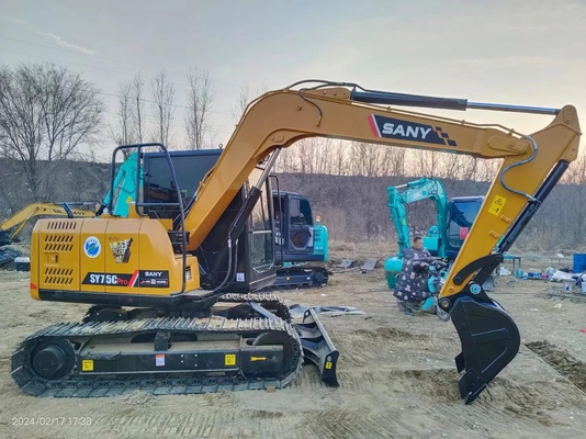 Excavateur hydraulique Sany SY75C de 7 tonnes avec une capacité de seau de 0,12 à 0,32 m3